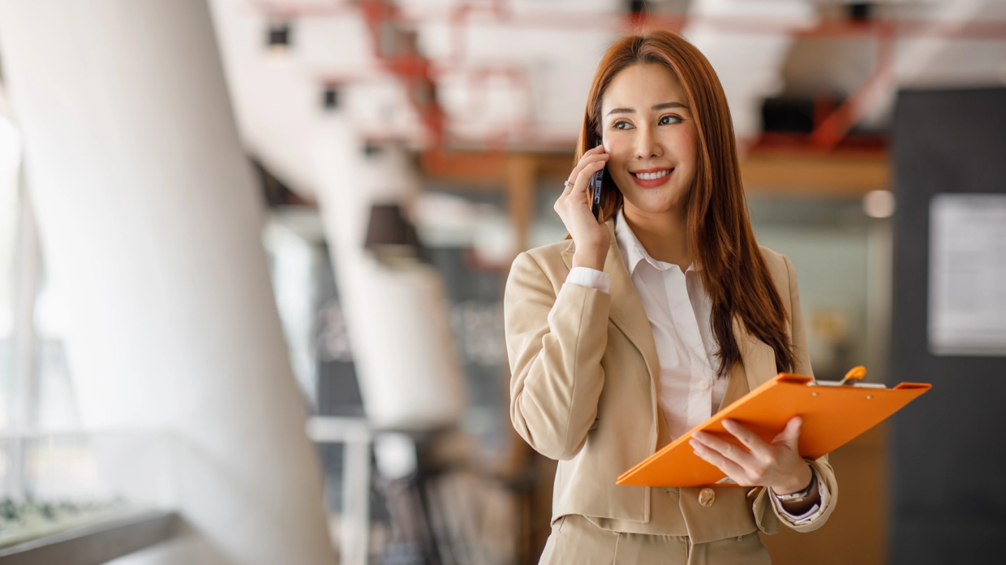 Charming Asian Businesswoman manager smile standing Charming Asian Businesswoman manager smile standing